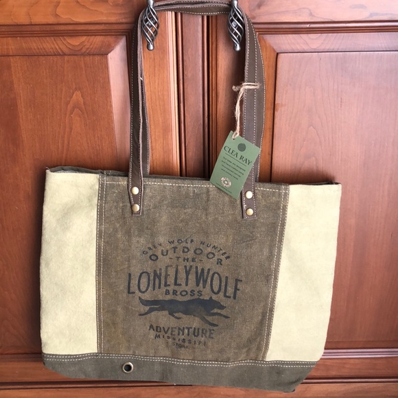 NWT Clea Ray Recycled zippered tote shoulder bag - Picture 2 of 8